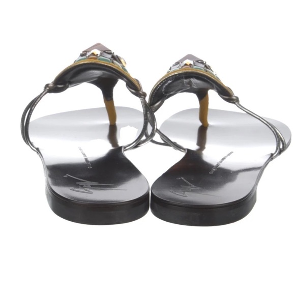 Pristine Giuseppe Zanotti Suede Crystal Embellishments Slides Size: 8.5 - Picture 5 of 9